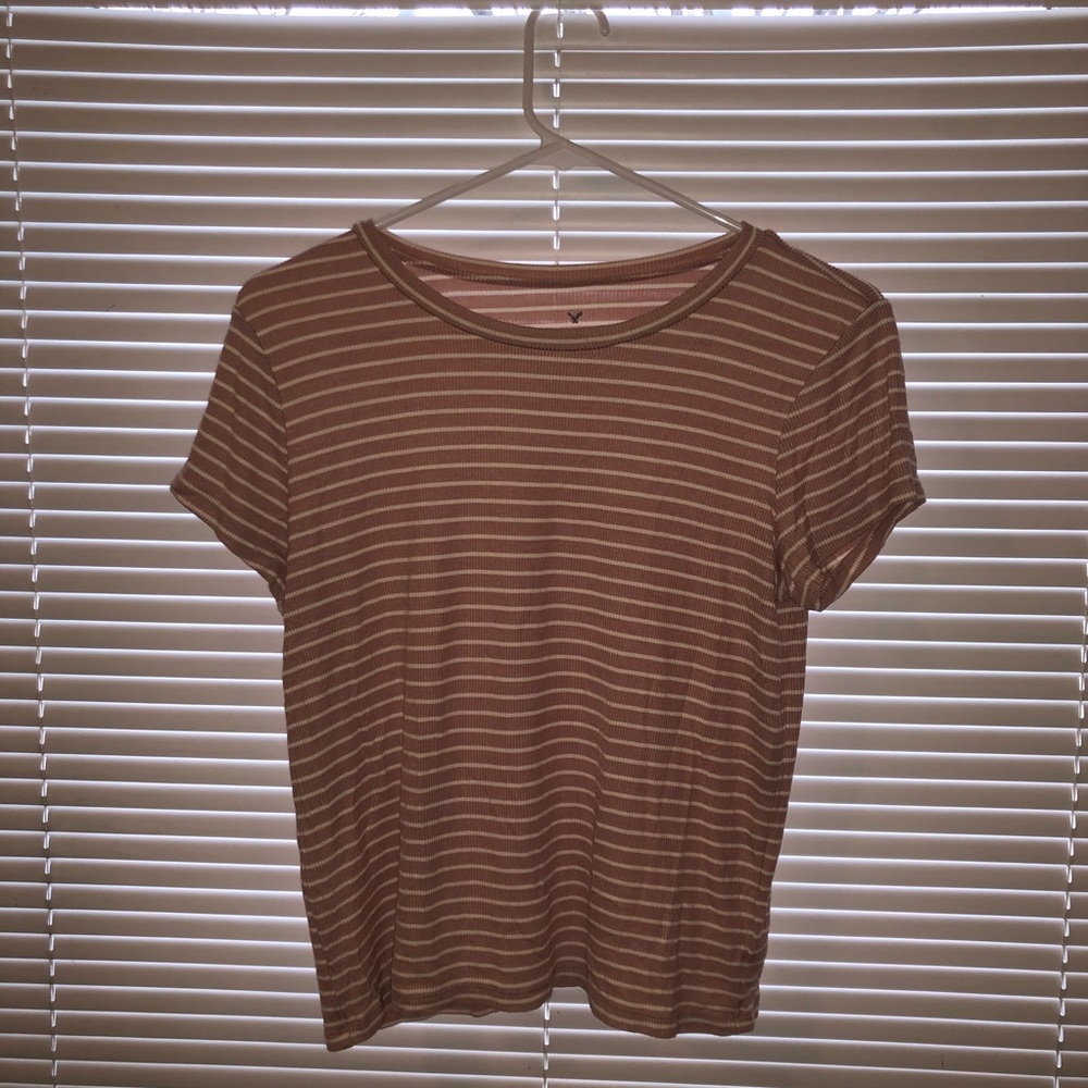 American Eagle Pink stripped Tee